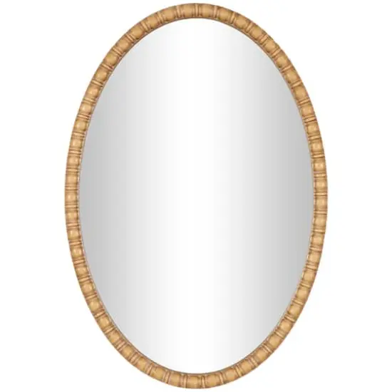 37" Brown Bohemian Framed Oval Wall Mirror {1}