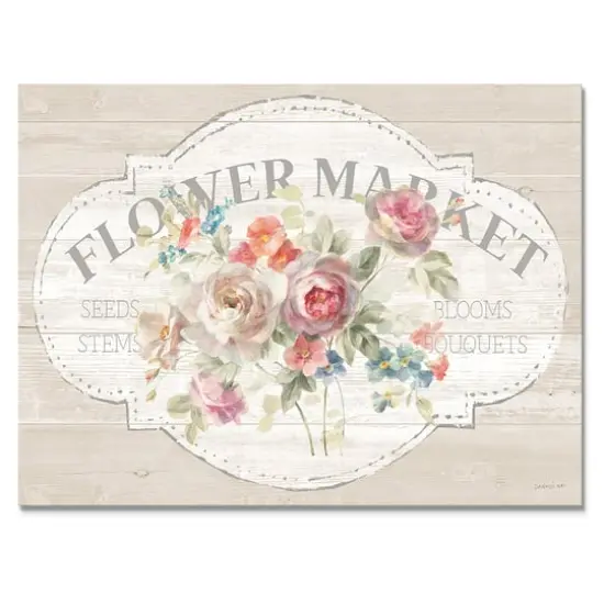  Designart - RW Cottage Garden I on wood - Cottage Canvas Wall Art {1}