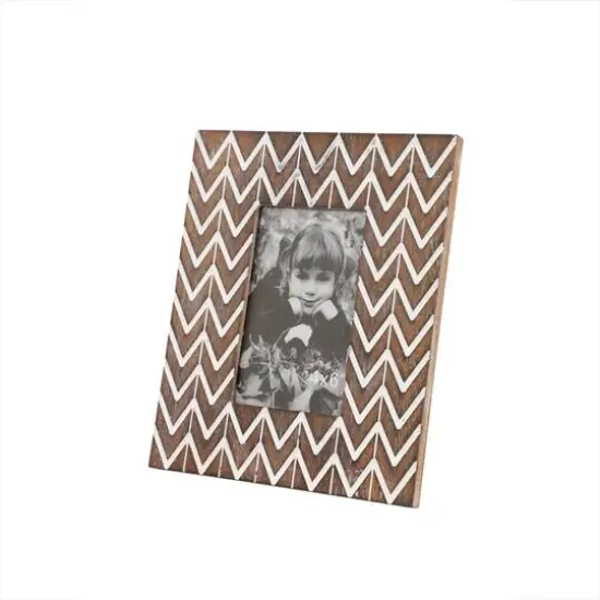 2 Pack Brown & White Chevron Modern 8" x 9" Frame {1}