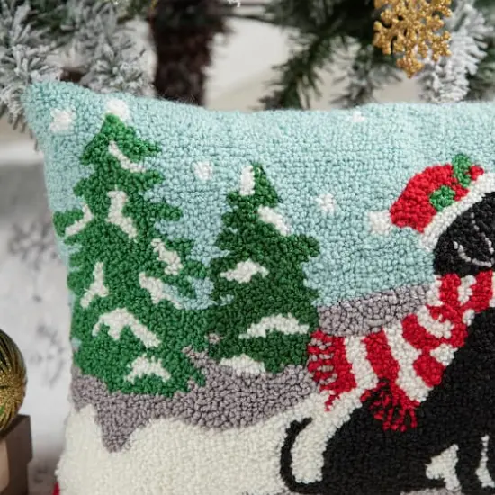 Glitzhome&reg; Hooked Christmas Dog Pillow {4}
