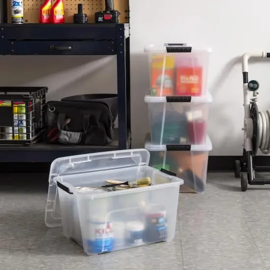 IRIS&reg; 32qt. Buckled Clear Boxes with Clear Buckle Lids, 4ct. {22}