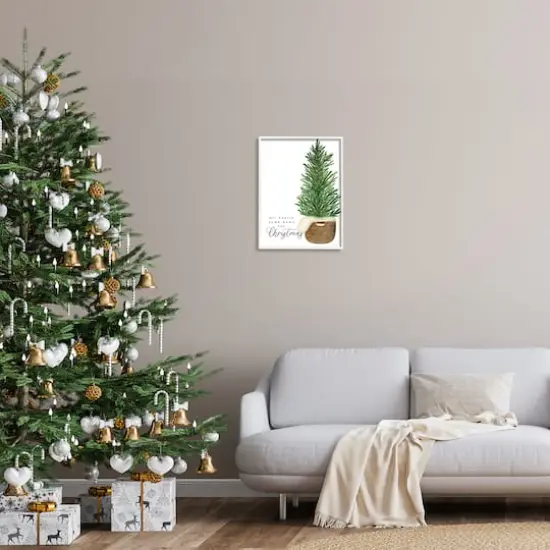 Stupell Industries All Hearts Home For Christmas Phrase Framed Giclee Art White {3}