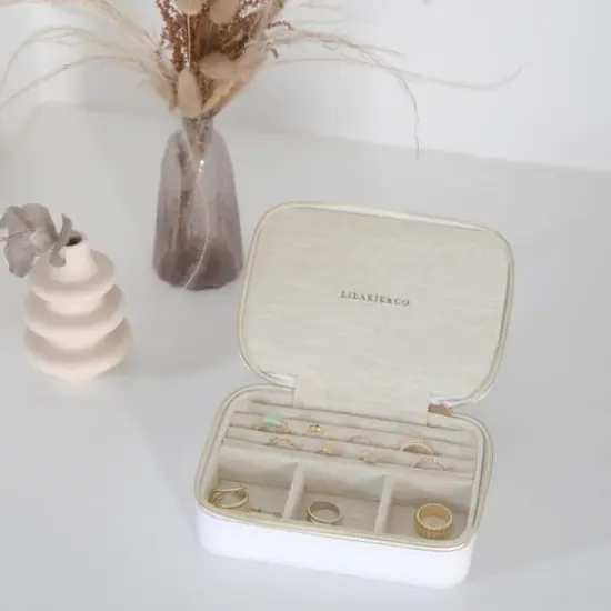 Lilarie & Co. Travel Jewelry Box White {4}