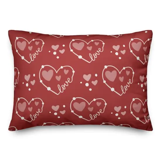 Script Love Heart Valentine's Day Throw Pillow {1}