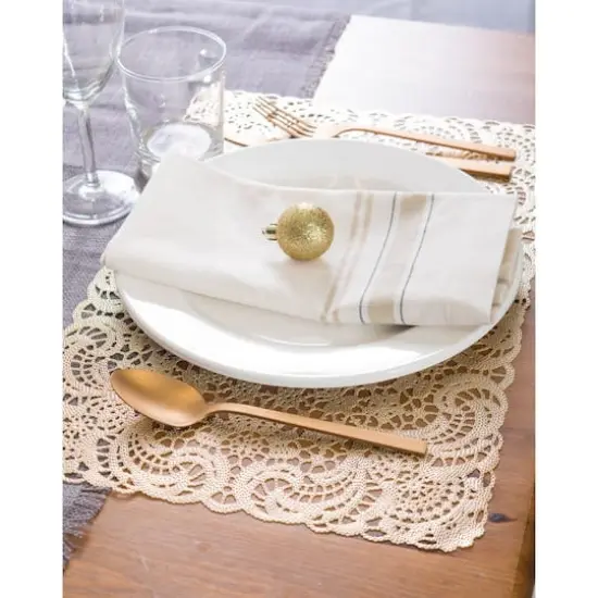 DII&reg; French Stripe Cloth Dinner Napkins, 6ct. White {4}