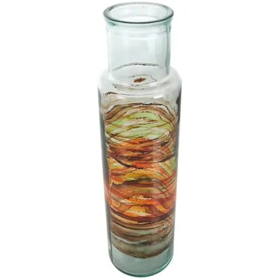 22" Multicolor Swirl Glass Cylinder Vase {3}
