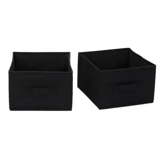 Household Essentials 11.5" Open Storage Box, 2ct. Black {1}