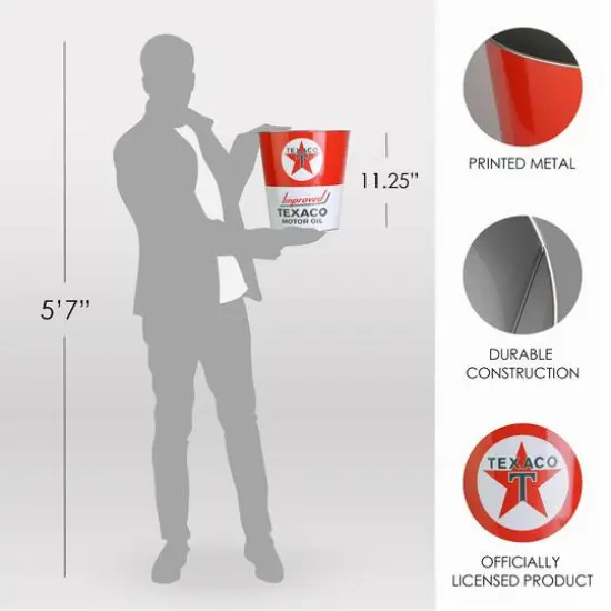 American Art Décor™ 11" Texaco Motor Oil Decorative Metal Trash Can {7}