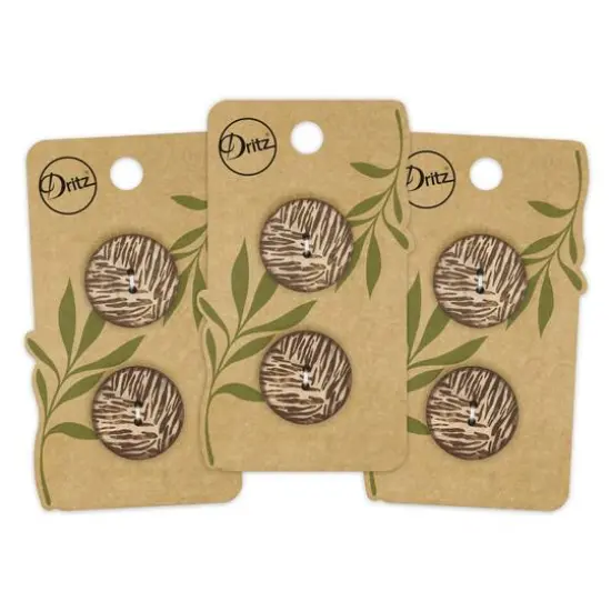 Dritz&reg; 23mm Sustainable Coconut Round Button, 6ct. Light brown {9}