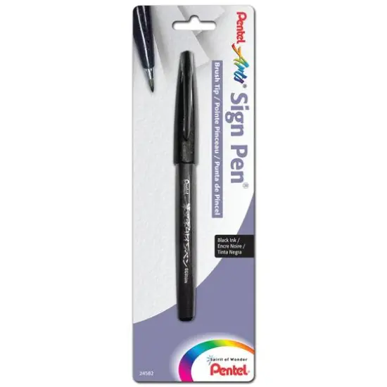 Pentel Arts&reg; Brush Tip Black Sign Pen&reg; {1}