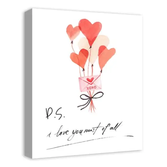 Valentines Balloons 16" x 20" Canvas Wall Art {3}