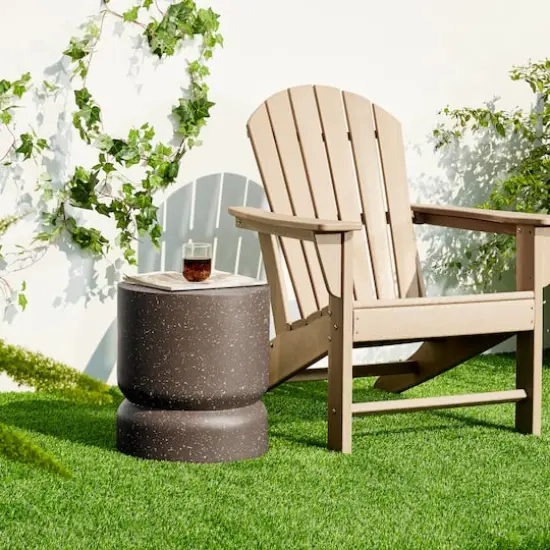 Glitzhome&reg; 17" Multifunctional Faux Terrazzo Stool Brown {5}