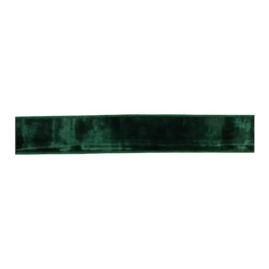 2.5" x 5yd. Deep Green Wired Viscose Ribbon, 2ct. {3}