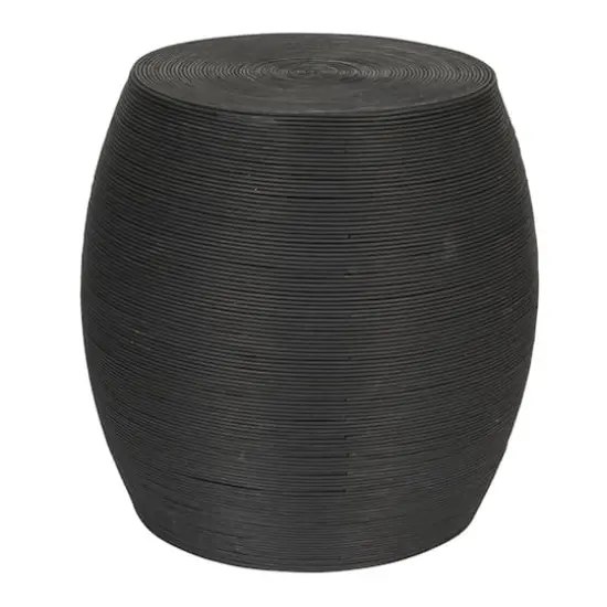 Hello Honey&reg; Small Rattan Round Accent Table Black {1}