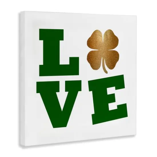 Stupell Industries St Patrick's Day Clover Love Canvas Wall Art {4}