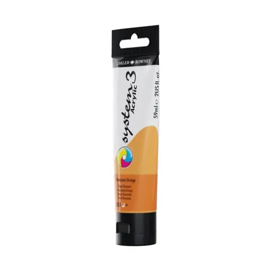 Daler-Rowney&reg; Original System 3 Acrylic Paint, 59mL 653 Fluorescent Orange {5}