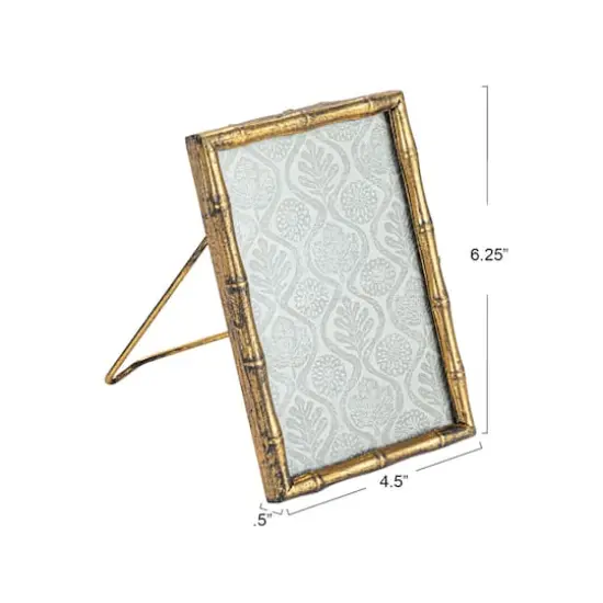 Hello Honey&reg; Gold Colored Metal Bamboo Style Photo Frame {4}