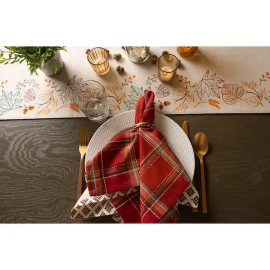 DII&reg; Autumn Spice Plaid Dinner Napkins, 6ct. {3}
