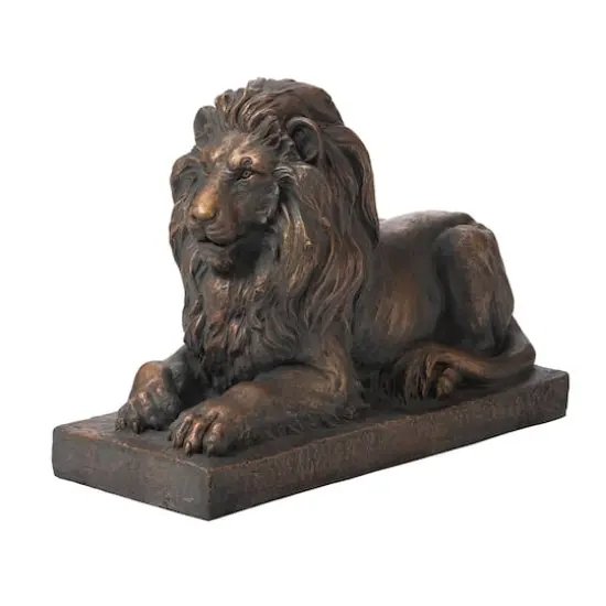 Glitzhome&reg; 22" Lying Guardian Lion Statue Brown {1}