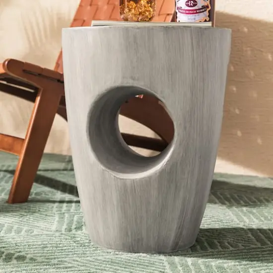 Glitzhome&reg; 18'' Multi-Functional Faux Concrete Accent Table {7}