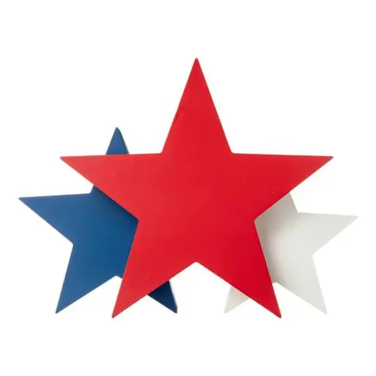 Glitzhome&reg; 11" Wooden Patriotic America Stars Table D&eacute;cor {8}