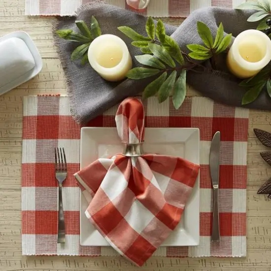 DII&reg; Buffalo Check Oversized Napkin, 6ct. Vintage Red/White {8}