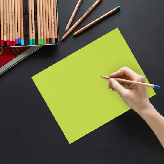 JAM Paper Brite Hue 8.5" x 11" 65lb. Cover Cardstock Pack, 250 Sheets Ultra Lime Green {4}