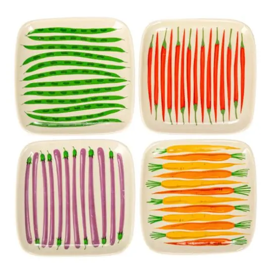 Hello Honey&reg; 6" Vegetable Square Stoneware Plate, 12ct. {9}