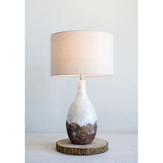 Hello Honey&reg; 28" Two-Tone Ceramic Table Lamp with Linen Shade {3}
