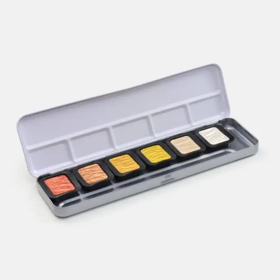 Finetec Pearlescent Metals Watercolor 6 Color Tin Set {3}
