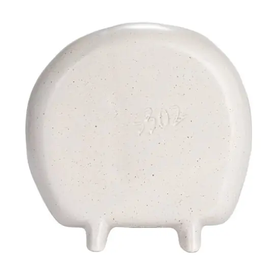 Hello Honey&reg; 8.5" Cream Stoneware Footed Shelf with 4 Compartments & Attached Vase with Reactive Glaze {11}