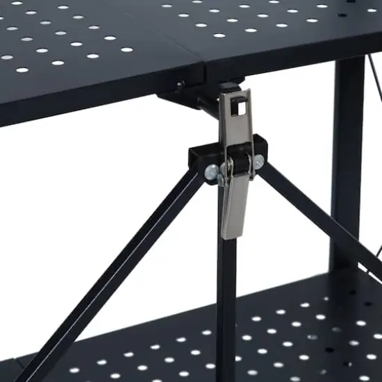 Organize It All Black 4-Tier Foldable Metal Rack with Wheels {6}