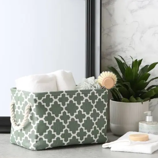 DII&reg; Small Rectangle Lattice Polyester Bin Artichoke {7}