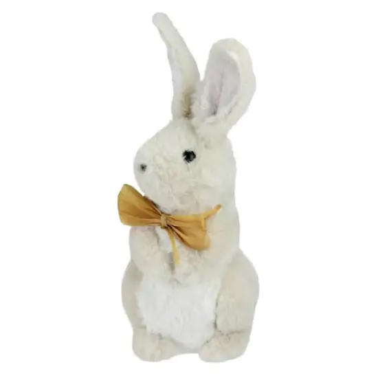 11" Beige Plush Standing Easter Bunny Boy Figure {3}