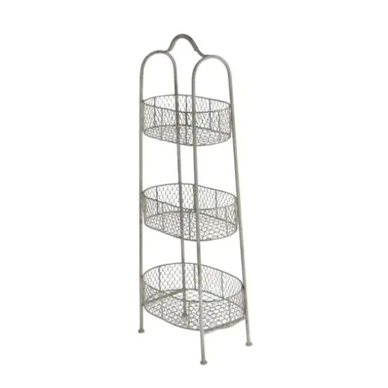 White Iron Farmhouse 3 Tier Tray Stand {5}