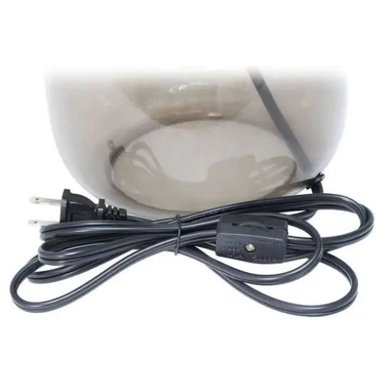 Simple Designs 14" Glass Table Lamp with White Fabric Shade Smoke/White {9}