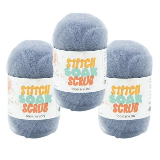 3 Pack Lion Brand&reg; Stitch Soak Scrub Yarn Eventide {1}