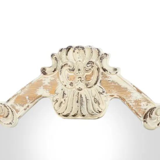 Cream Vintage Wood Wall Mirror, 39" x 25" {5}