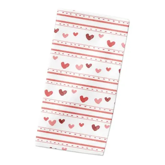 Multi Heart Stripes Pattern 10" x 10" Cotton Twill Napkin {3}