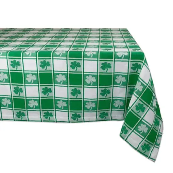 DII&reg; 84" Shamrock Woven Check Tablecloth {1}