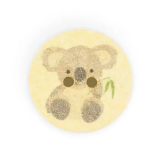 Dritz&reg; 18mm Recycled Cotton Koala Button, 9ct. Yellow {5}