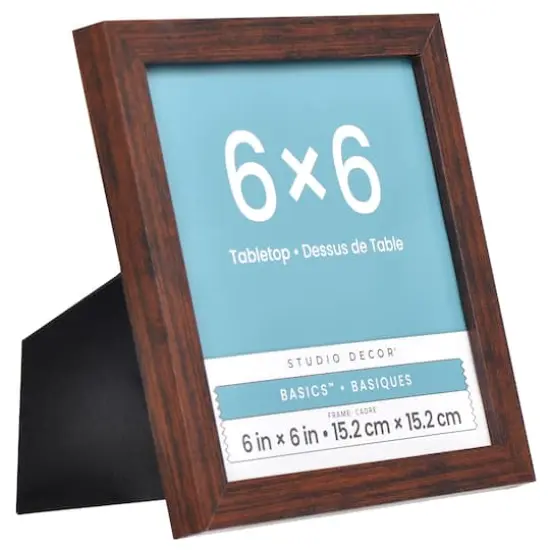 Basics&trade; 6" x 6" Linear Tabletop Frame by Studio D&eacute;cor&reg; Dark Brown {3}