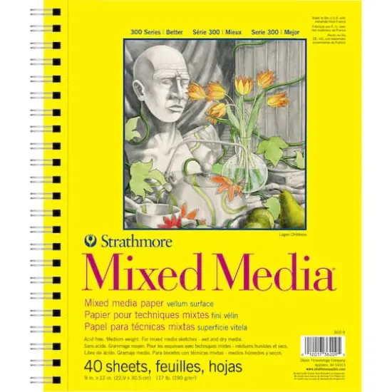 Strathmore Mixed Media Paper Pad, 300 Series, 40 Sheets, 9" x 12" {1}