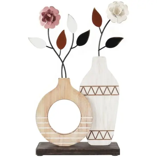 Floral Patterned Vase Sculpture Set {4}