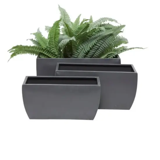 Grey Modern Planter, Set of 3" 20", 18", 16" {6}