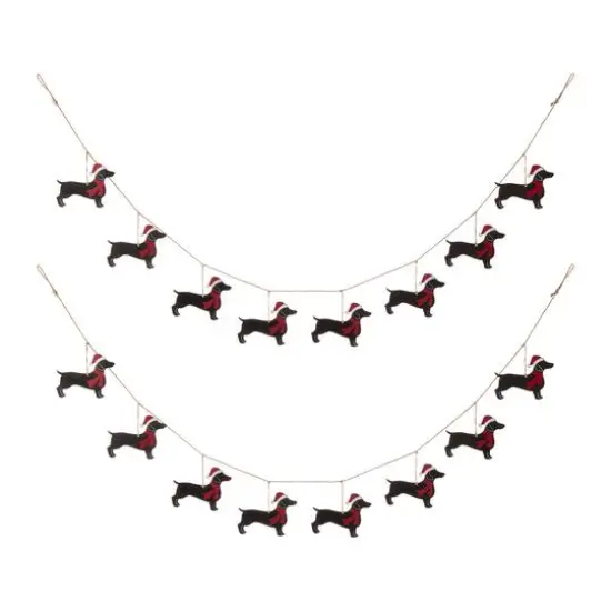 Glitzhome&reg; 6ft. Metal Christmas Dog Garland Set {1}