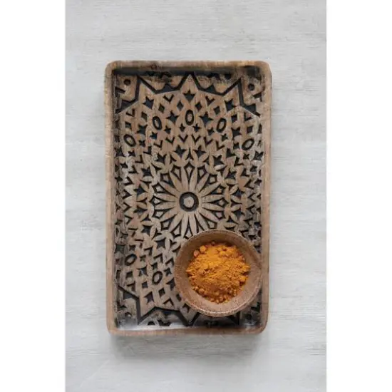 Hello Honey&reg; Hand-Carved Mango Wood Tray {4}