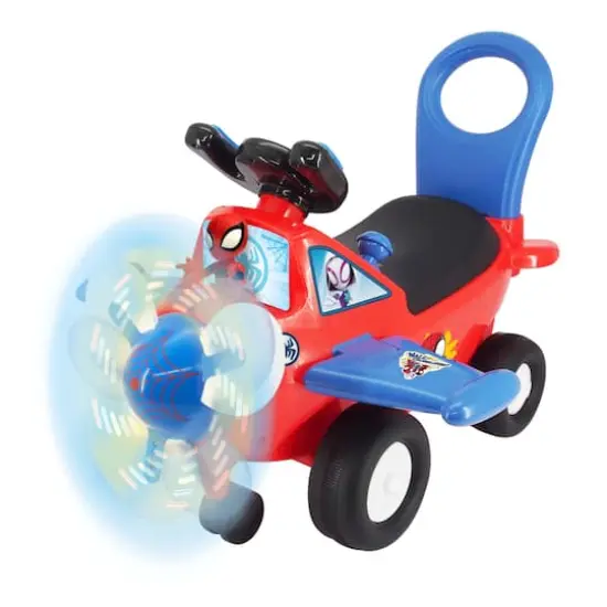 Kiddieland Marvel&reg; Lights n' Sounds Spidey Activity Plane Ride-On {1}