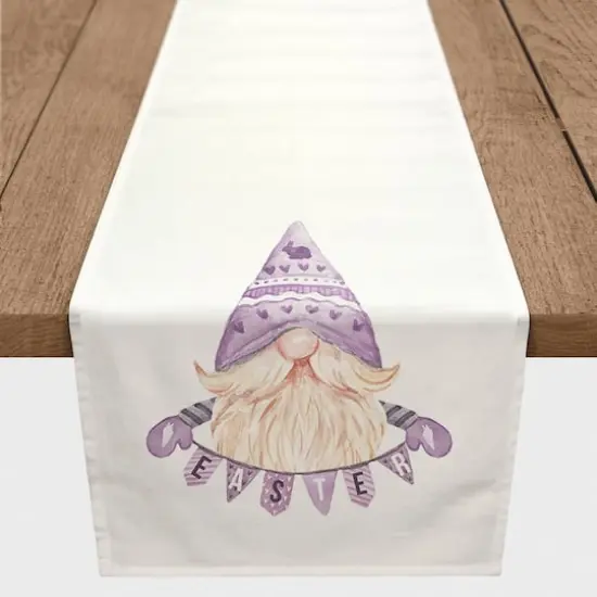 Easter Gnome Banner Runner 1 16" x 72" Cotton Twill Runner {1}