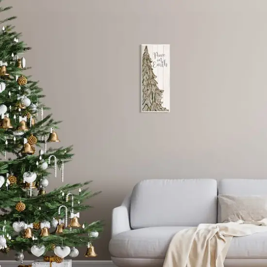 Stupell Industries Peace On Earth Tree Phrase Wall Plaque Art {3}